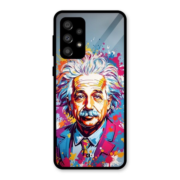 Einstein illustration Glass Back Case for Galaxy A32