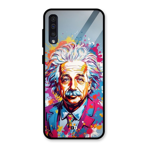 Einstein illustration Glass Back Case for Galaxy A50s