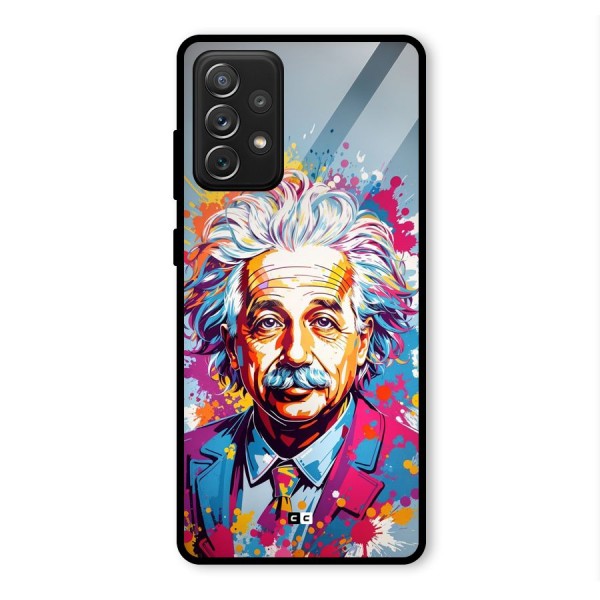 Einstein illustration Glass Back Case for Galaxy A72