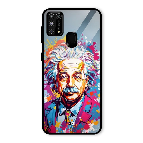 Einstein illustration Glass Back Case for Galaxy F41