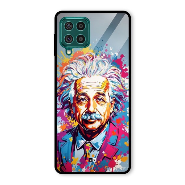 Einstein illustration Glass Back Case for Galaxy F62