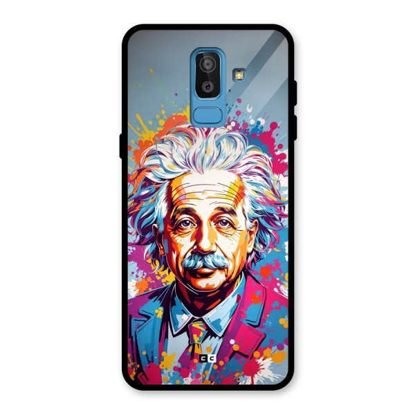 Einstein illustration Glass Back Case for Galaxy J8