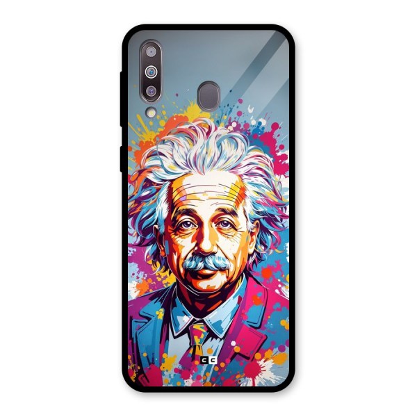 Einstein illustration Glass Back Case for Galaxy M30