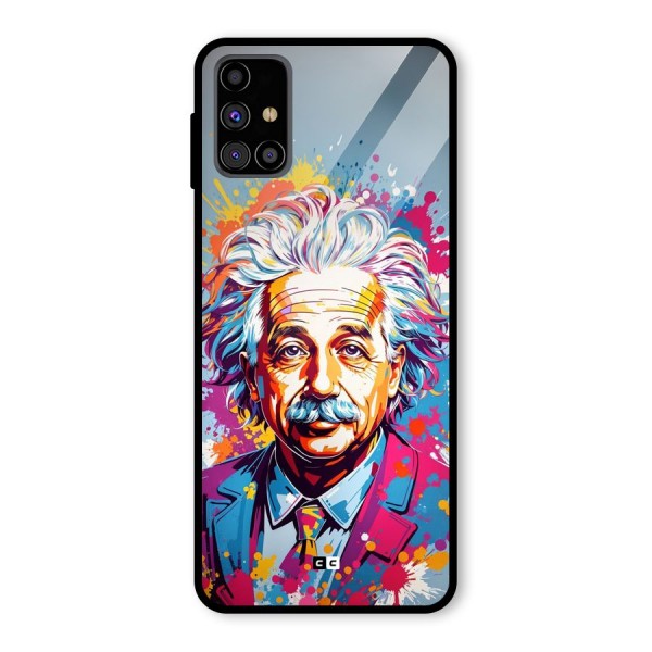 Einstein illustration Glass Back Case for Galaxy M31s