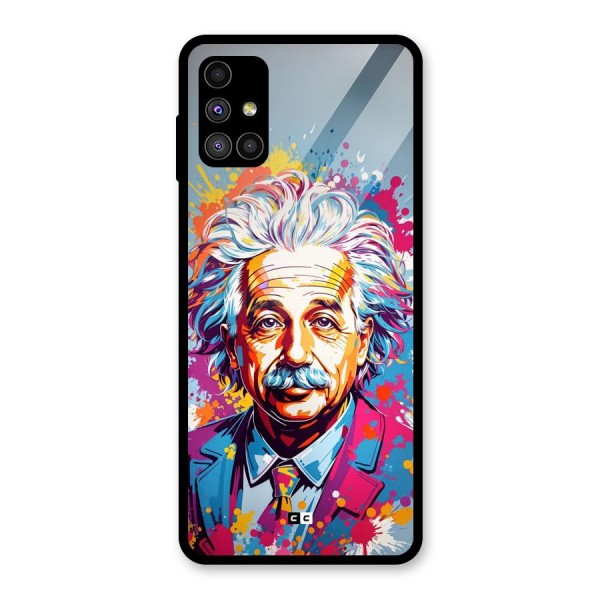 Einstein illustration Glass Back Case for Galaxy M51