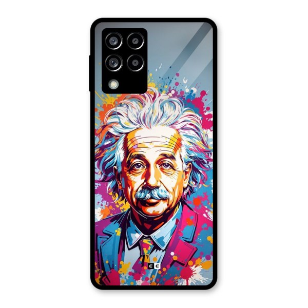 Einstein illustration Glass Back Case for Galaxy M53 5G