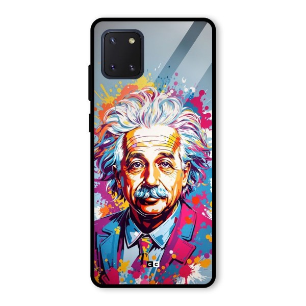 Einstein illustration Glass Back Case for Galaxy Note 10 Lite