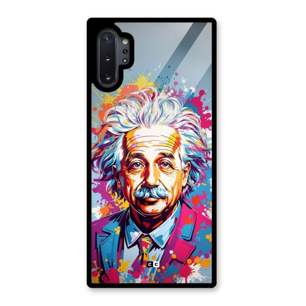 Einstein illustration Glass Back Case for Galaxy Note 10 Plus