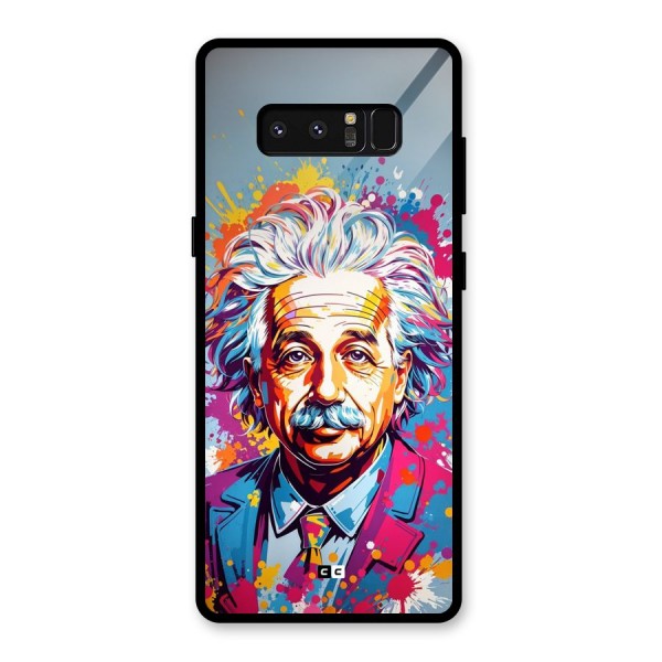 Einstein illustration Glass Back Case for Galaxy Note 8