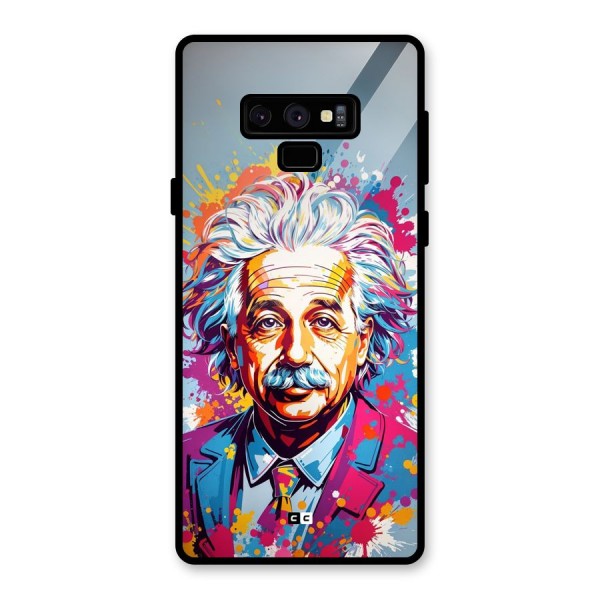 Einstein illustration Glass Back Case for Galaxy Note 9