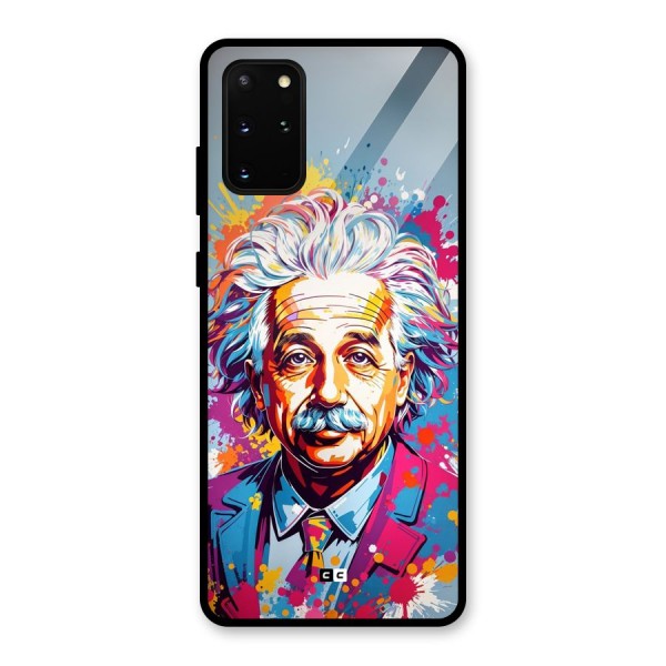 Einstein illustration Glass Back Case for Galaxy S20 Plus