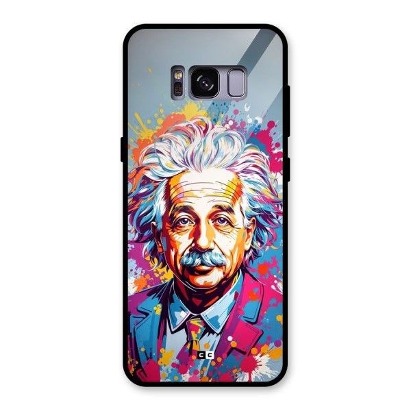 Einstein illustration Glass Back Case for Galaxy S8