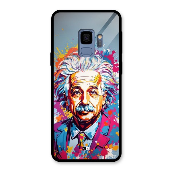 Einstein illustration Glass Back Case for Galaxy S9