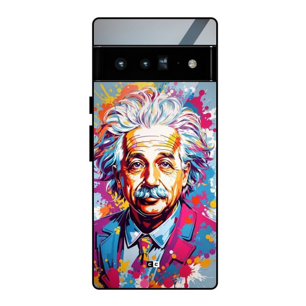 Einstein illustration Glass Back Case for Google Pixel 6 Pro