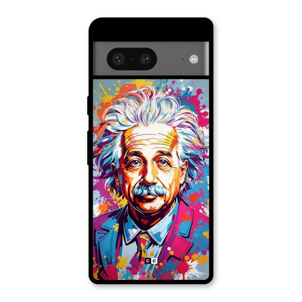 Einstein illustration Glass Back Case for Google Pixel 7