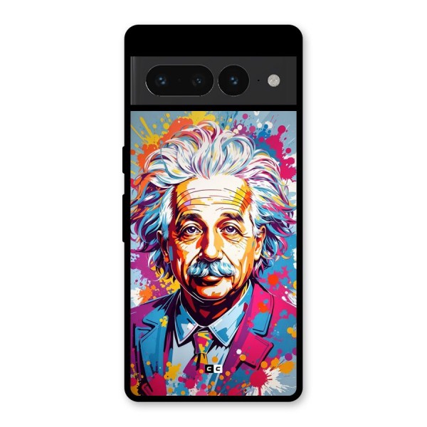 Einstein illustration Glass Back Case for Google Pixel 7 Pro