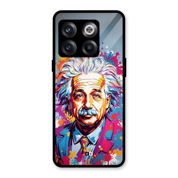 Einstein illustration Glass Back Case for OnePlus 10T