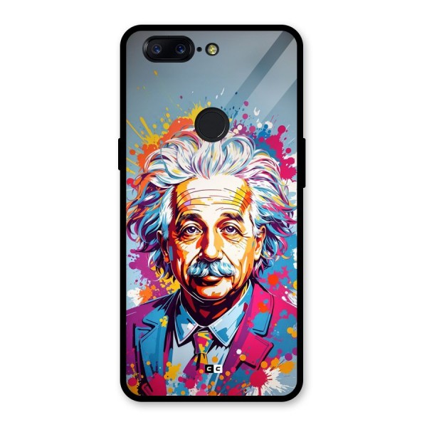 Einstein illustration Glass Back Case for OnePlus 5T