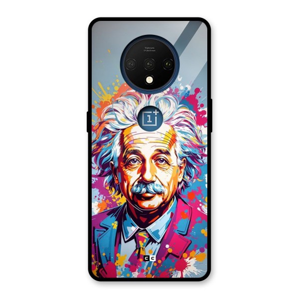 Einstein illustration Glass Back Case for OnePlus 7T