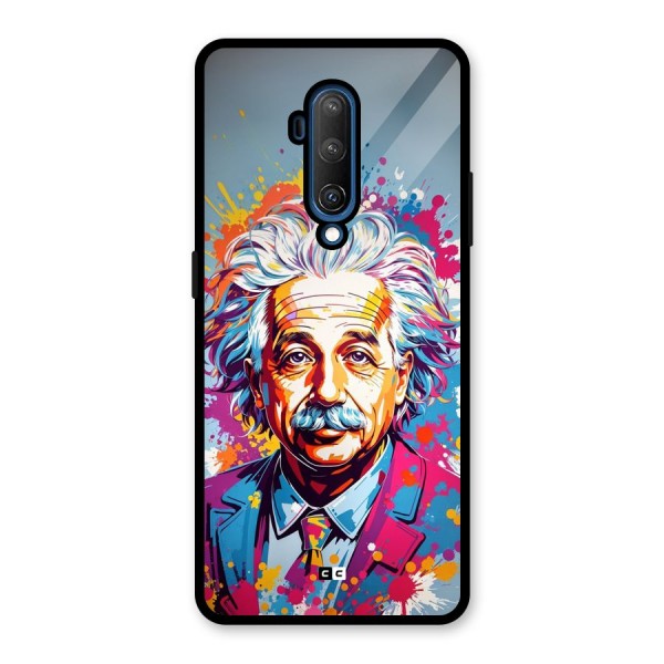 Einstein illustration Glass Back Case for OnePlus 7T Pro