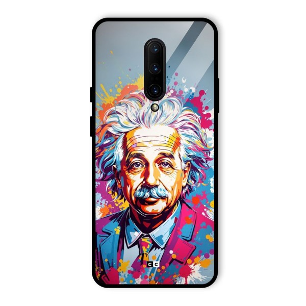 Einstein illustration Glass Back Case for OnePlus 7 Pro