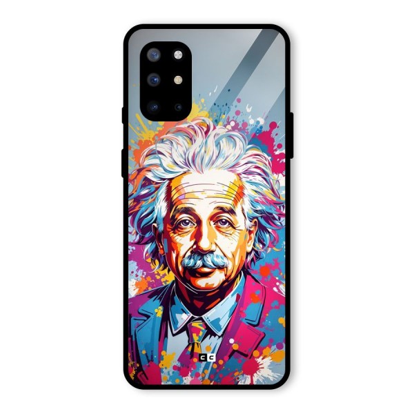 Einstein illustration Glass Back Case for OnePlus 8T