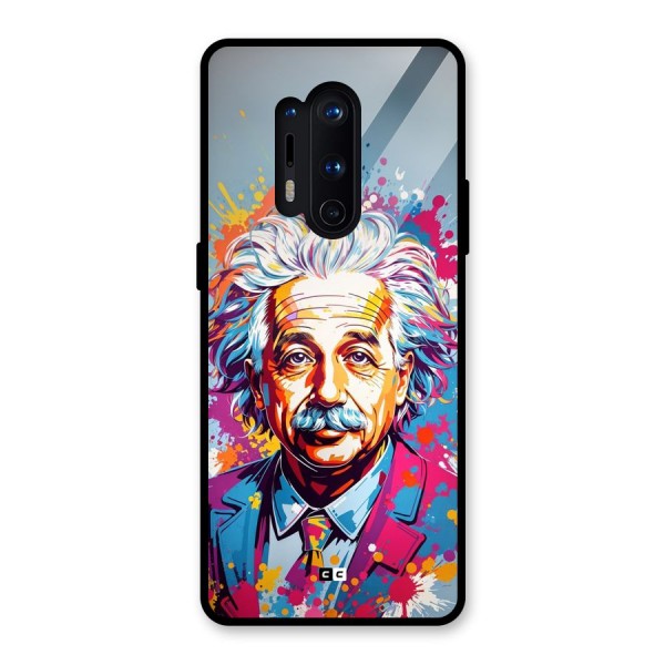 Einstein illustration Glass Back Case for OnePlus 8 Pro