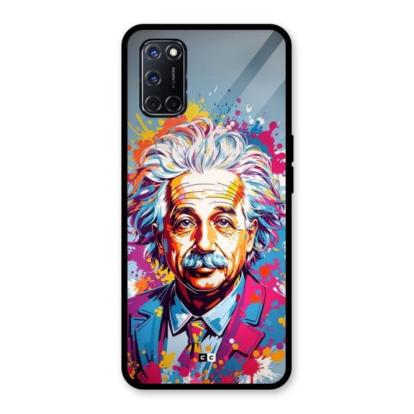 Einstein illustration Glass Back Case for Oppo A52