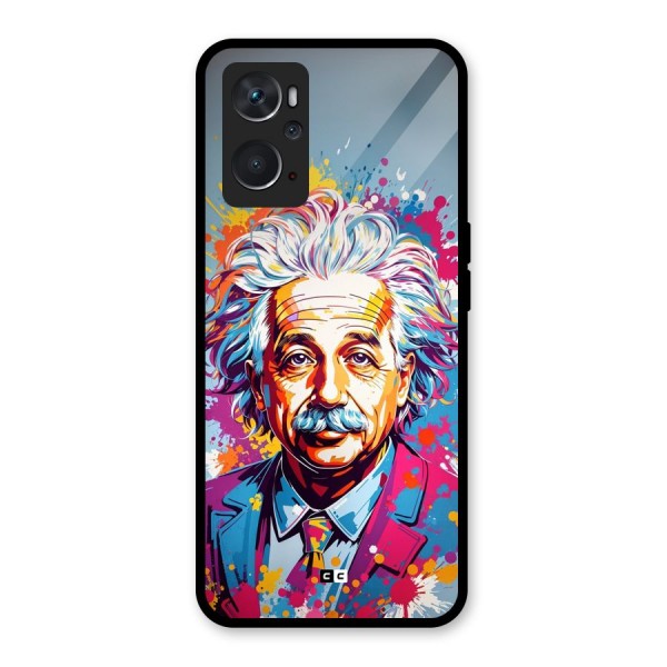 Einstein illustration Glass Back Case for Oppo K10 4G