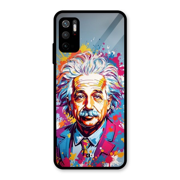 Einstein illustration Glass Back Case for Poco M3 Pro 5G