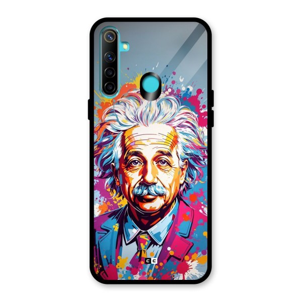 Einstein illustration Glass Back Case for Realme 5