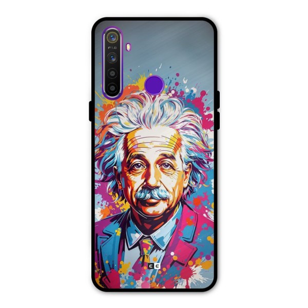 Einstein illustration Glass Back Case for Realme 5s