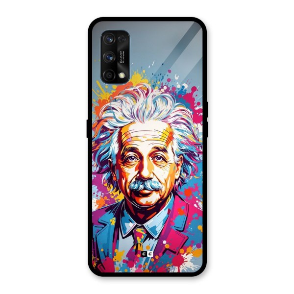 Einstein illustration Glass Back Case for Realme 7 Pro