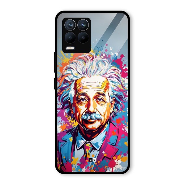 Einstein illustration Glass Back Case for Realme 8