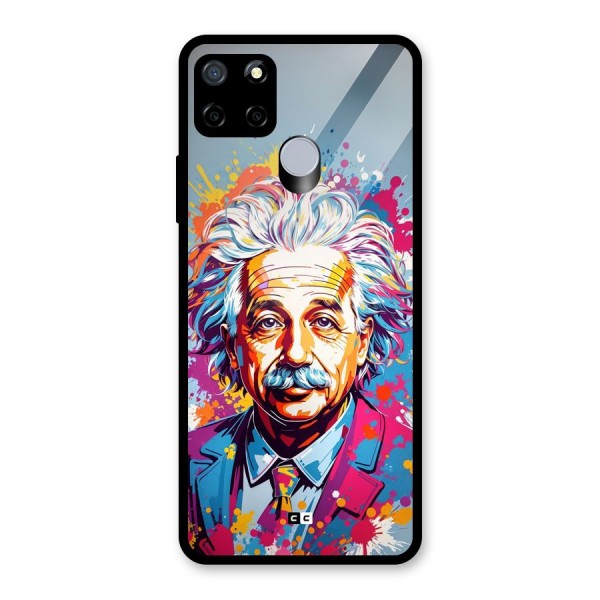 Einstein illustration Glass Back Case for Realme C15