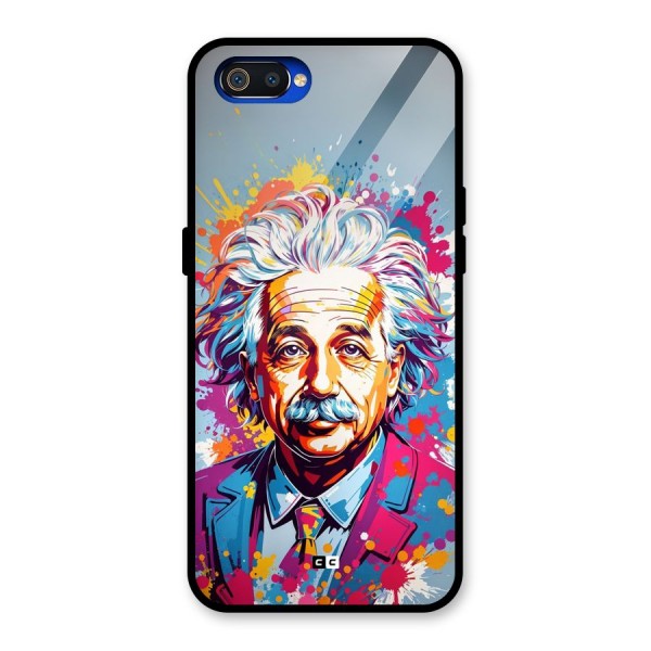 Einstein illustration Glass Back Case for Realme C2