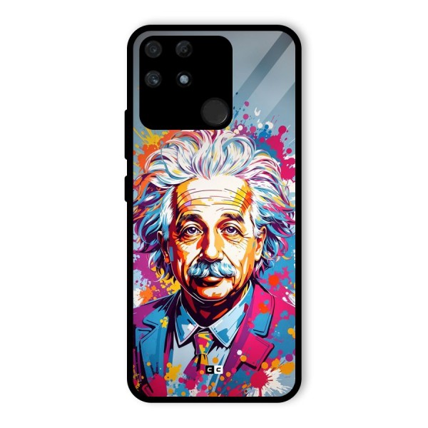 Einstein illustration Glass Back Case for Realme Narzo 50A
