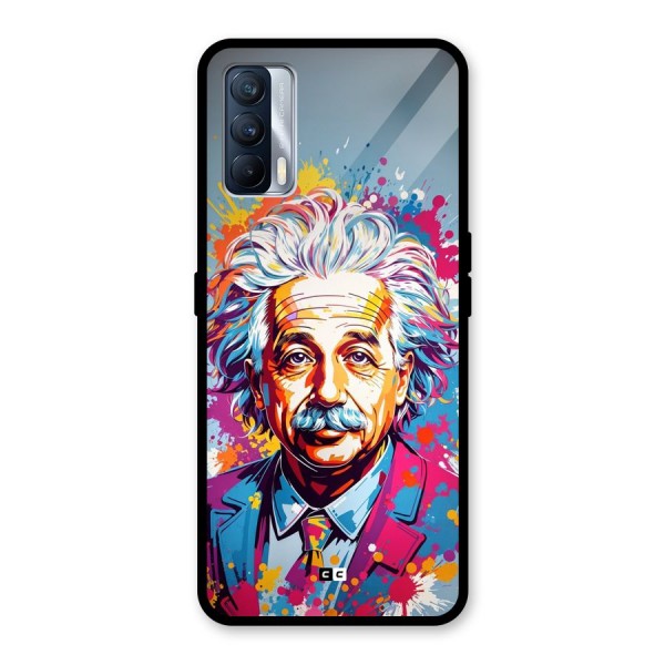 Einstein illustration Glass Back Case for Realme X7