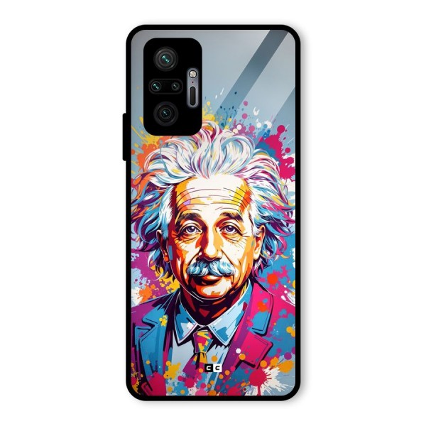 Einstein illustration Glass Back Case for Redmi Note 10 Pro Max