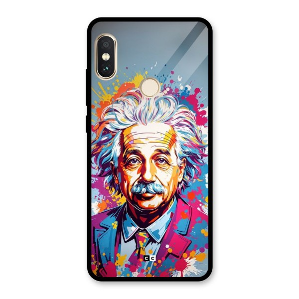 Einstein illustration Glass Back Case for Redmi Note 5 Pro
