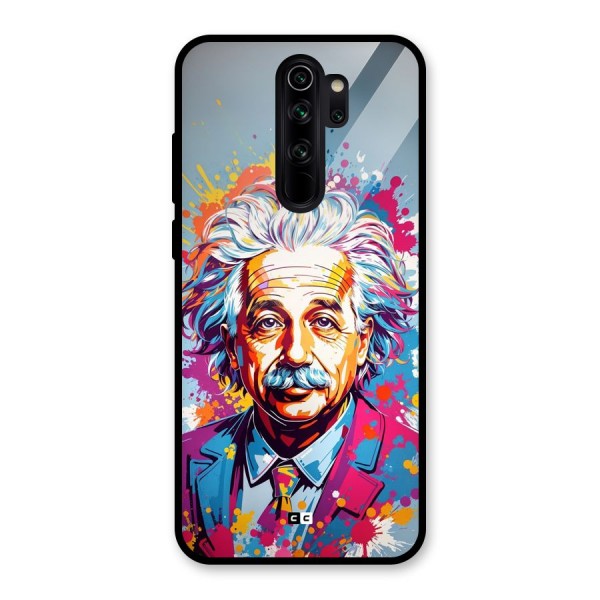 Einstein illustration Glass Back Case for Redmi Note 8 Pro