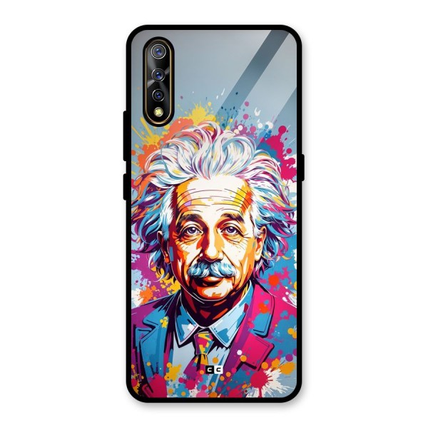 Einstein illustration Glass Back Case for Vivo S1
