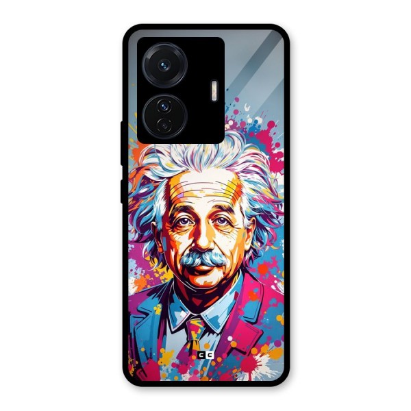 Einstein illustration Glass Back Case for Vivo T1 Pro
