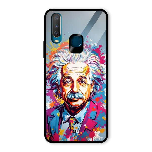 Einstein illustration Glass Back Case for Vivo U10