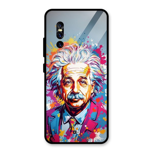Einstein illustration Glass Back Case for Vivo V15 Pro
