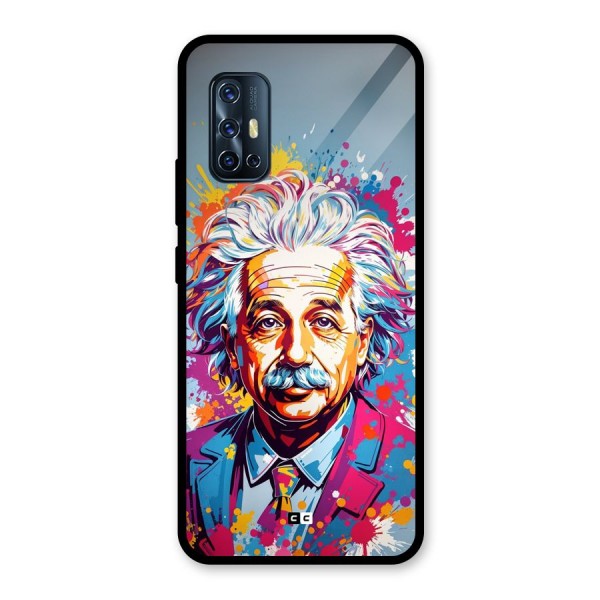 Einstein illustration Glass Back Case for Vivo V17