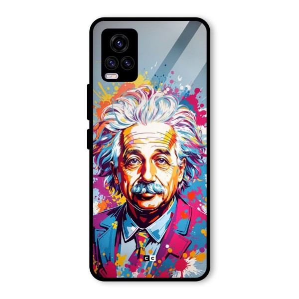 Einstein illustration Glass Back Case for Vivo V20