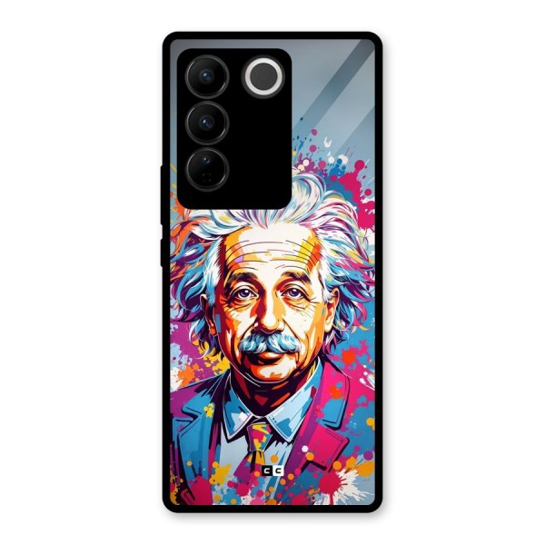 Einstein illustration Glass Back Case for Vivo V27