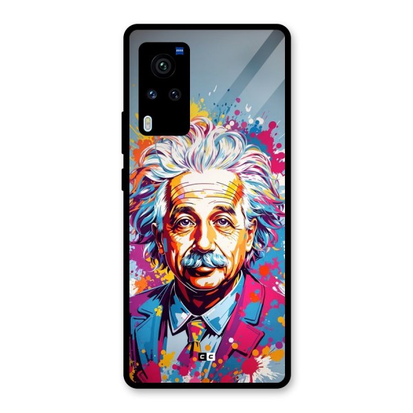 Einstein illustration Glass Back Case for Vivo X60 Pro