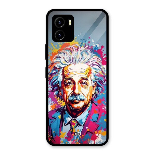 Einstein illustration Glass Back Case for Vivo Y15s